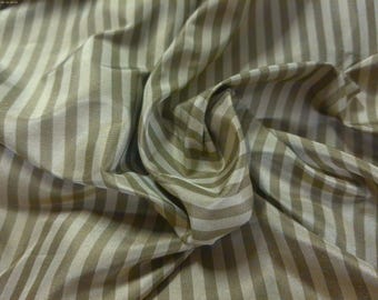 High End Silk Taffeta~Small Stripes~Shades of Olive Green~9"x27"~Doll Fabric
