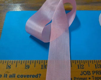 Wide Silk Ribbon~33MM x 1 Yard~Light Rose Pink~Doll Dress and Hat Trim