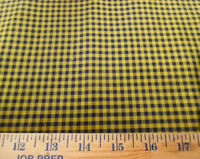 Tiny Check Silk Taffeta~Black & Aztec Gold~18"x27"~Doll Fabric~Modern to Antique Dolls
