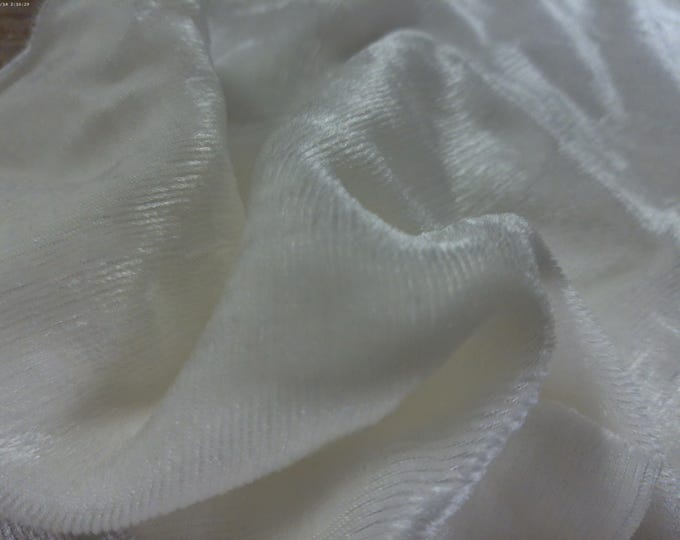BASEMENT BARGAIN! Crushed Silk Velvet Remnant~White~9"x22"