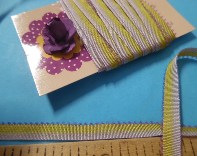 Clearance! Picot Edge Ombre' Ribbon~Lavender/Gold/Violet~1/4"x6 Yds~Great For Ribbon Flowers