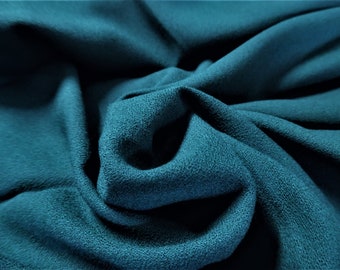 LAST OF INVENTORY! Cotton Wool Crepe~Dark Teal~21"x30"~Doll Clothes