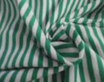 Stripe Cotton Jersey Knit~Kelly Green/White~18"x34"