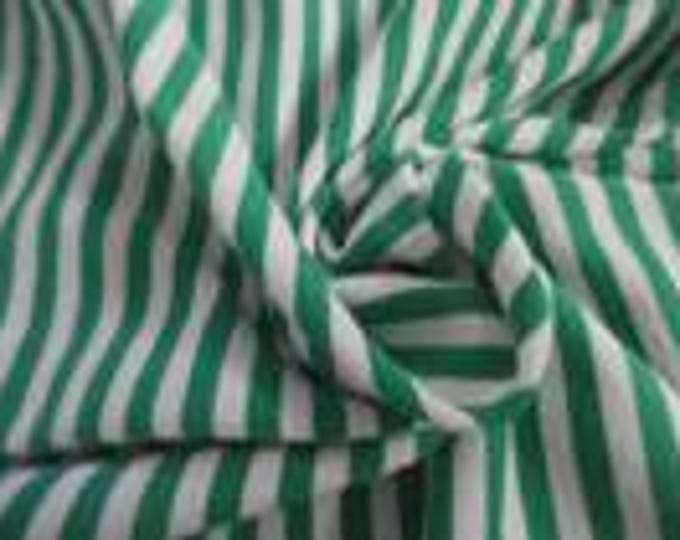 Stripe Cotton Jersey Knit~Kelly Green/White~18"x34"