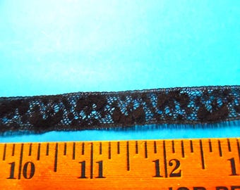 LIMITED! Vintage OOP English Cotton Lace Insertion~Black~5/8"~BTY