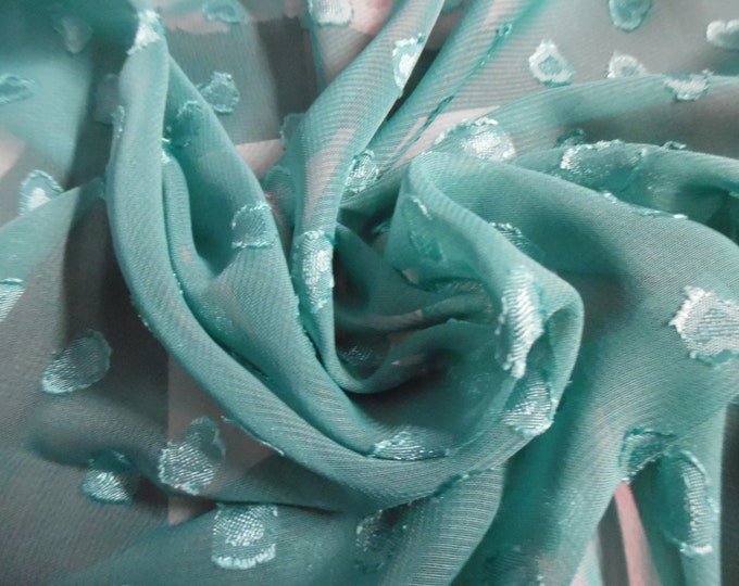 LAST PC! Embossed Soft Nylon Chiffon~Teal Color~12"x60"~Doll Fabric~Great For Overlays