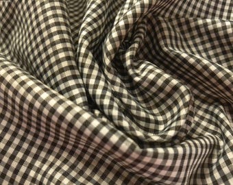 BASEMENT BARGAIN! 100% Polyester Tiny Gingham~Black/White~Silky Hand~18"x59"