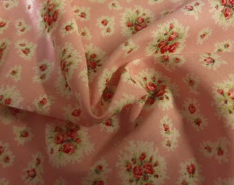 OOP Paris Bebes Collection~Cotton~Rose Clusters~Pink/White~11"x44"~ONLY PIECE!