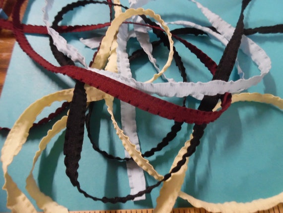 Lettuce Edge (Ruffled) Ribbon Assortment~4 Colors~4 Yards~Doll Trim
