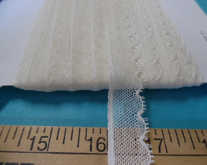 French Val Scalloped Net Lace~Ivory~Cotton~3/4"~Capital Imports~BY THE YARD~Doll lace~Heirloom Sewing