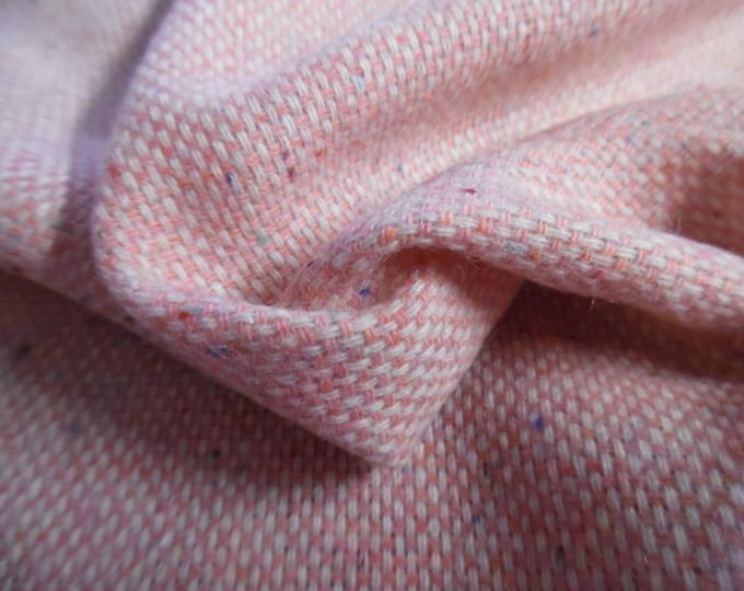 Novelty Weave Wool Coating~Pink~12"x30"~Doll Fabric