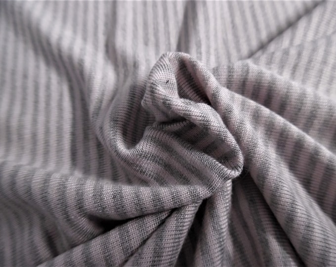 Tiny Stripe Jersey~Pink & Grey~Doll Fabric~12"x30"~Great 4 shirts, sweaters, stockings, socks, leggings, ect.