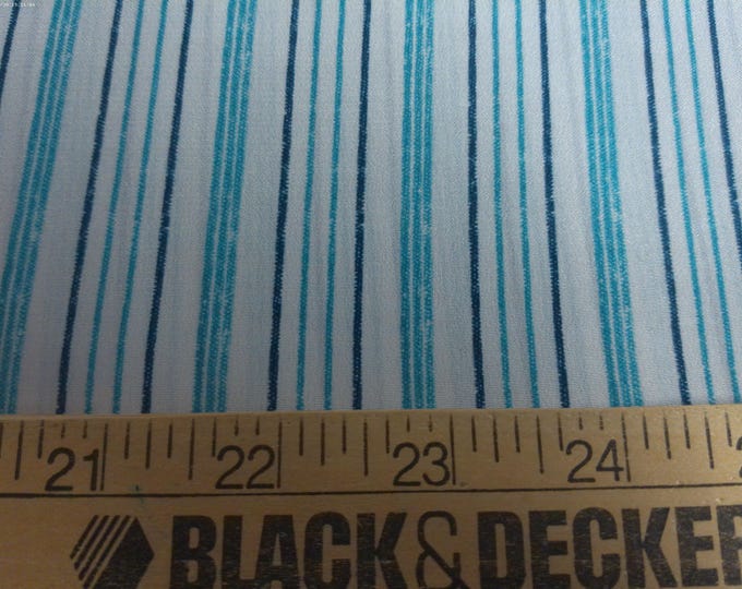 Silk Charmeuse~Multi Stripes~Aqua/Black/White~18"x28"~Doll Fabric