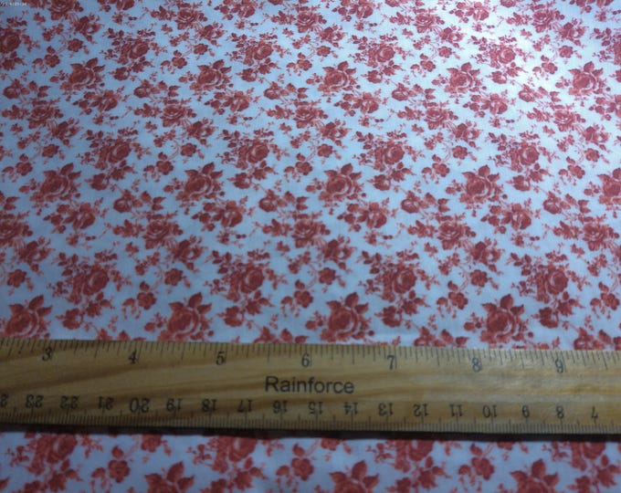 NEW! Small Scale Scattered Roses~Shades Red~Cotton Lawn~Custom Printed~12"x27"~Doll Fabric
