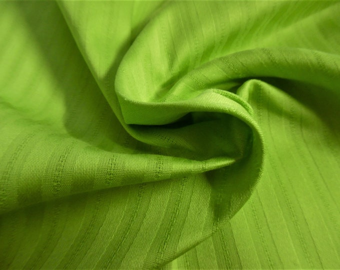 Lt.Weight Cotton~Combo of Satin and Leno Stripes~Spring Green~Slightly Crisp~18"x26"~Doll Fabric