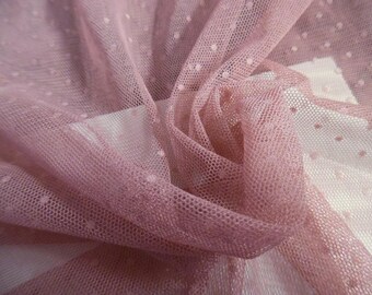 NEW SHIPMENT! Soft De Lis Netting~Nylon~Sheer~Vintage Pink~12"x62"~Doll Fabric~Great For Overlays