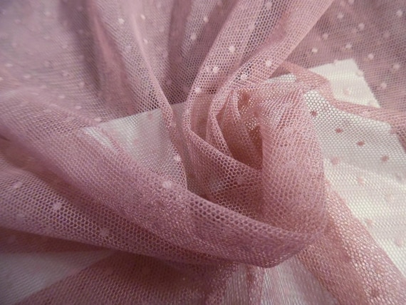 NEW SHIPMENT! Soft De Lis Netting~Nylon~Sheer~Vintage Pink~12"x62"~Doll Fabric~Great For Overlays