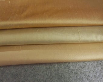 STASH BUILDER~Silk Taffeta in Three Shades Gold~Assortment A~1/3 YD Total