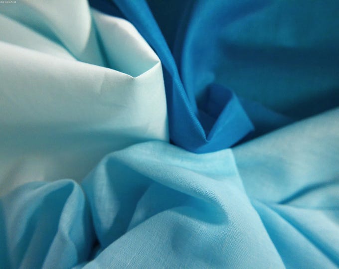 Stash Builder Lot!  100% Cotton Voiles~Shades of Aqua~3 Colors~1/2YD~Great for Doll Clothes