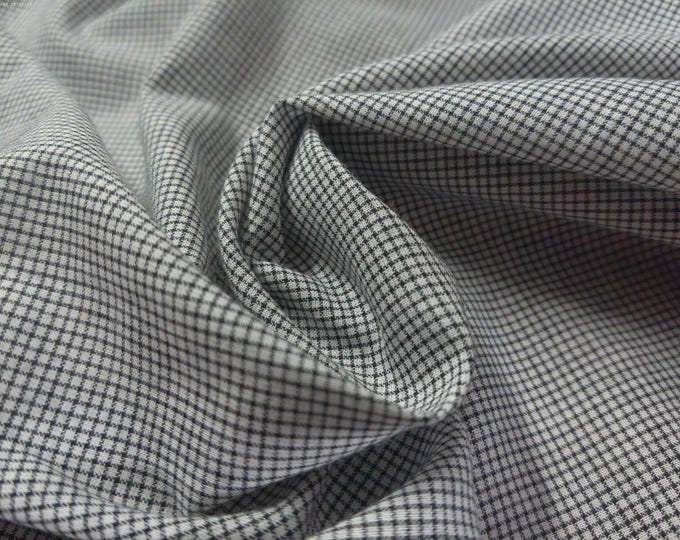 Micro Windowpane Cotton Voile~Black & White~25"x29"