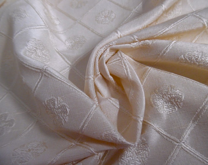 Silk Jacquard Brocade Fabric~Blush Pink~12"x28"