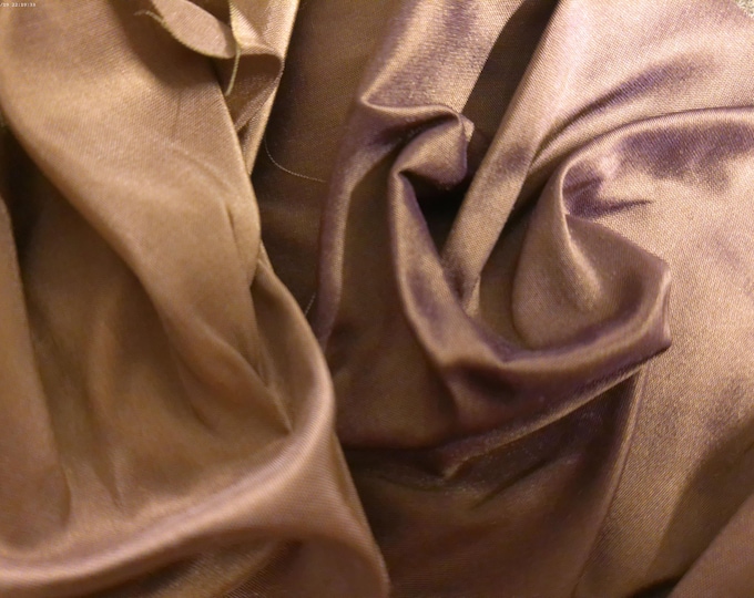 Silk Taffeta Pieces~Shades of Dusty Plum~2 Piece Lot (1/3 yd)~Doll Fabric