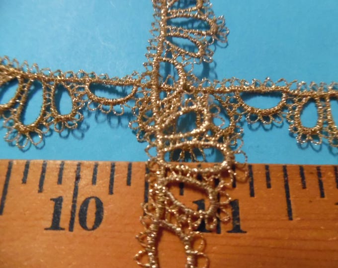 Metallic Gold Lace Trim~5/8" wide~Soft Hand~By The Yard~Doll Trim