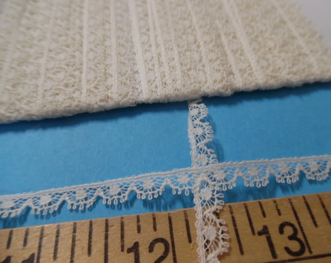 Sweet French Cotton Lace~Ivory~1/4"~BY THE YARD~Tiny Doll Lace~Heirloom Sewing~Lace C-2