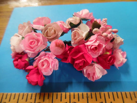 Mulberry Paper Roses and Stamen Assortment~Shades of Pink~26 Pieces~Great For Doll Hats!