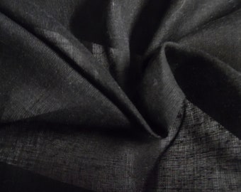 LAST! Cotton/Wool Voile~Black~19"x44"~Lt.Weight~Semi Sheer
