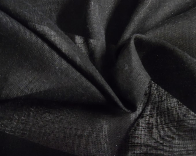 Cotton/Wool Voile~Black~12"x44"~Lt.Weight~Semi Sheer