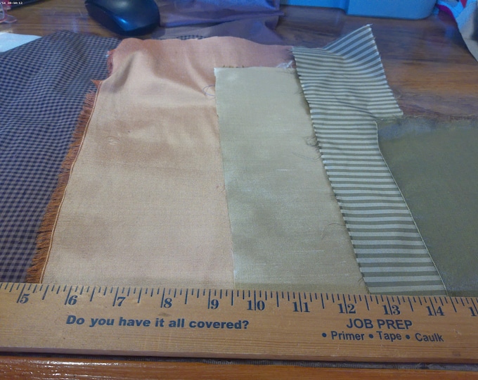 Silk Scrap Bundle~11 Pieces~Over 1/2 yd Total