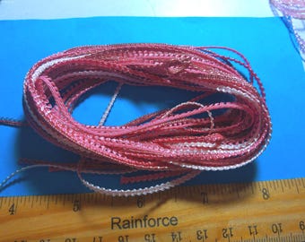 Tiny Braid Bundle~Micro Picot/Knobbly~1/8"~Shades of Pink~100% Rayon~5 Types~10 Yards~Doll Dress and Hat Trim!