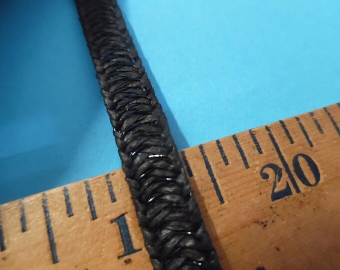 Reclaimed Hat Making Straw~Black~3/8"~BTY