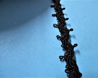 Imported From Italy~ Passementerie Swirl Braid~Jet Black~100% Rayon~1/4"x1yd~Soft & Silky~ALMOST GONE!