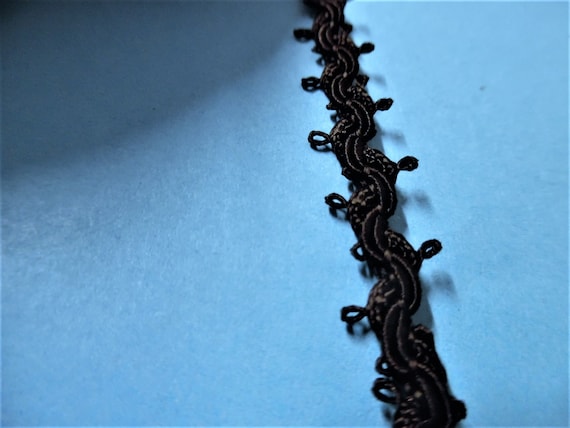 Imported From Italy~ Passementerie Swirl Braid~Jet Black~100% Rayon~1/4"x1yd~Soft & Silky