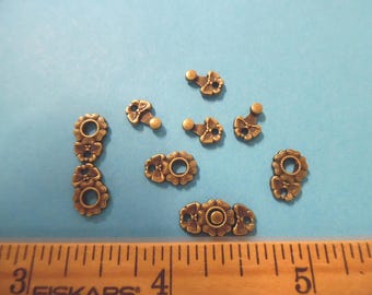 Novelty Two Piece Metal Toggle Buckles~5/8"~5 Sets~Floral Design~Antique Bronze~Great for Coats/Purses/Belts/Capes