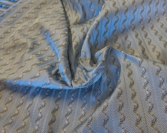 100% Silk Brocade~Miniature Scale~Micro Swag Stripes on Blue~19"x20"~Japan