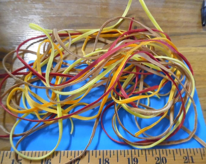 Tiny Velvet Ribbon (3MM) Fall Color Assortment~5 Colors~10 Yards~Doll Dress and Hat Trim!