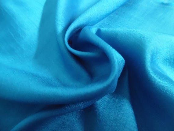 IMPERFECT PC! Vintage Sari Silk~Micro Embroidered Aqua~13"x40"~Miniatures/Dolls