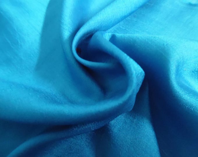 Vintage Sari Silk~Micro Embroidered Aqua~18"x20"~Miniatures/Dolls