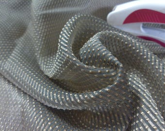 Silk Blend Jacquard Organza~Sheer~Taupe/Gold~12"x 44"~Vintage & Modern Dolls