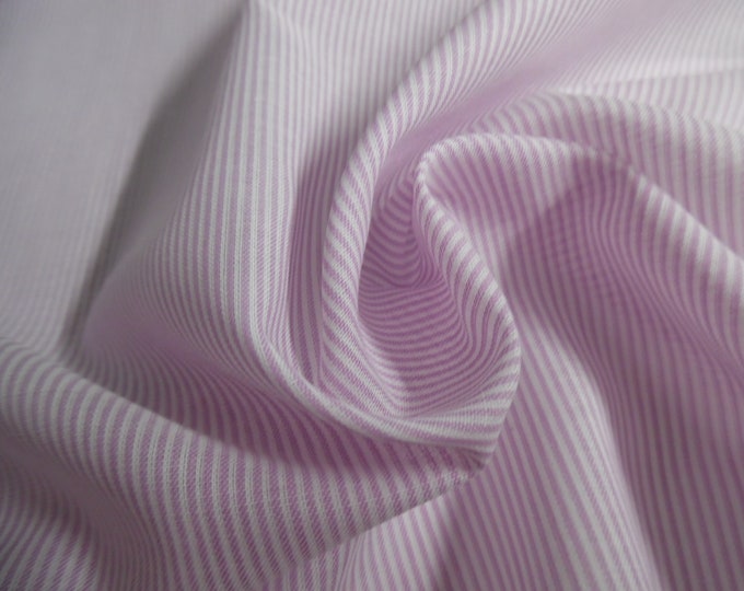 Mini Micro Stripe Cotton Voile~Violet & White~12"x56"~Great Doll Fabric~Semi Sheer