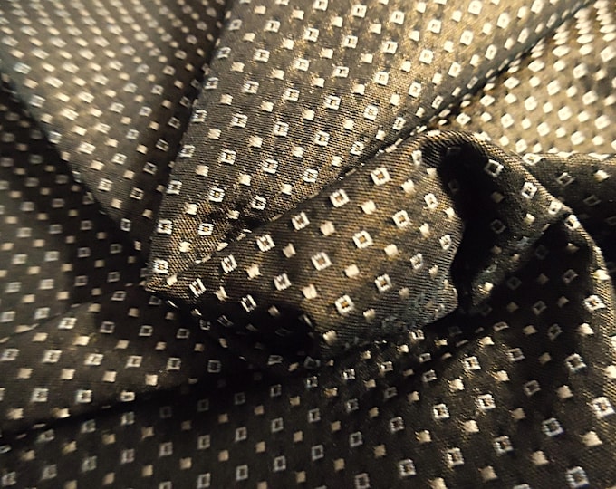 Silk Jacquard Brocade~Micro Print on Dark Brown~9"x29"~Miniatures