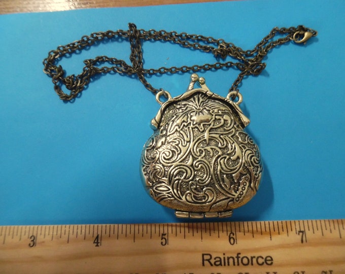 Larger Size Metal Doll Purse~Locket~Vintage Look~Antique Finish Gold