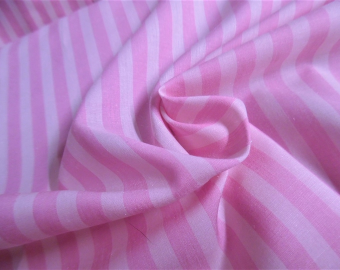 LAST! Imported Stripe Cotton Batiste~Shades of Pink~12"x45"~Doll Fabric