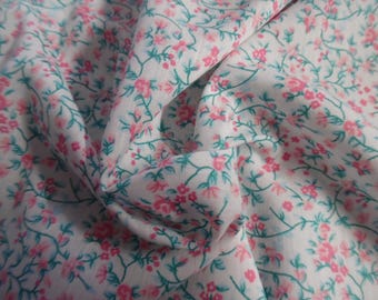 LAST! Vintage Lawn~Vining Florals~Pink/Teal/White~11"x45"