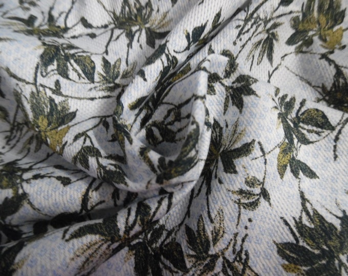 NEW STOCK! Leaf Print Cotton Pique~Shades Green/blue/white~18"x30"~Very Light Weight