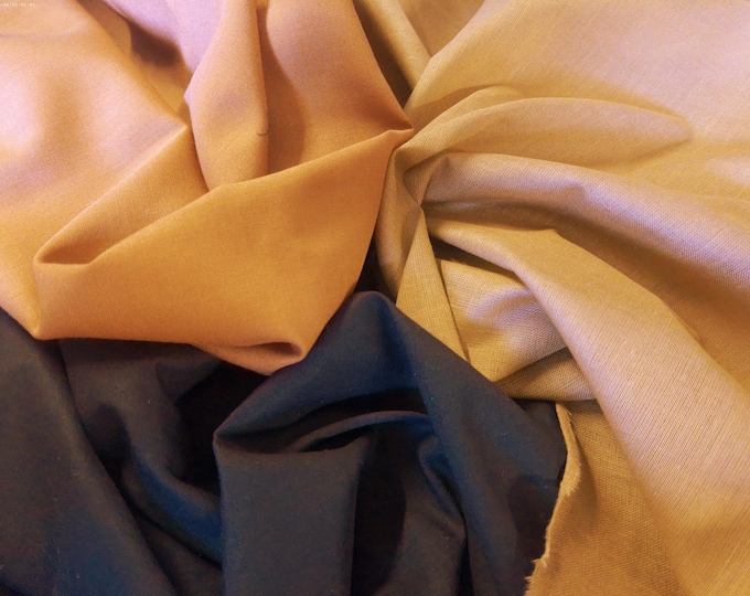 Stash Builder Lot!  100% Cotton Voiles~Shades of Brown~3 Colors~1/2YD~Great for Doll Clothes