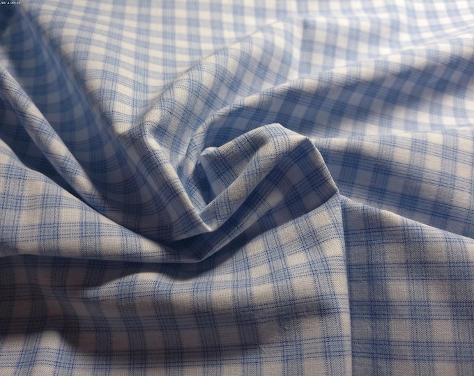 Mini Plaid Pima Cotton Lawn~Blue/White~18"x22"~Only Listing!
